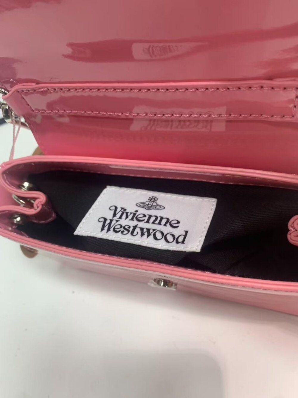 Vivienne Westwood 3D Orb Patent Leather Shoulder Bag in Pink - Picture 7 of 7